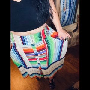 Seven7 Aline Striped linen Skirt